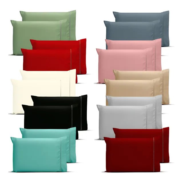 Kit 10 Fronhas 70x50 Ponto Palito Percal 400 Fios Sortido Kit10