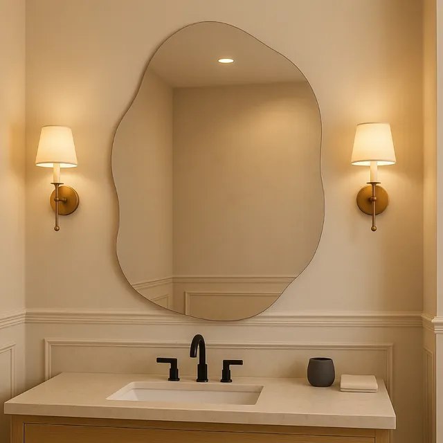 Espelho Vildrex Roma 70x50cm Design Moderno Lapidado Luxo