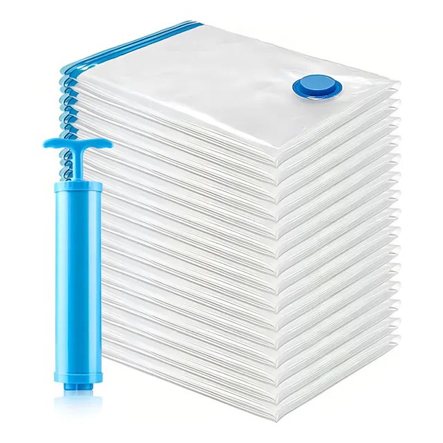 Kit 10 saco vacuo 50x60cm otimizaco de espaço bomba