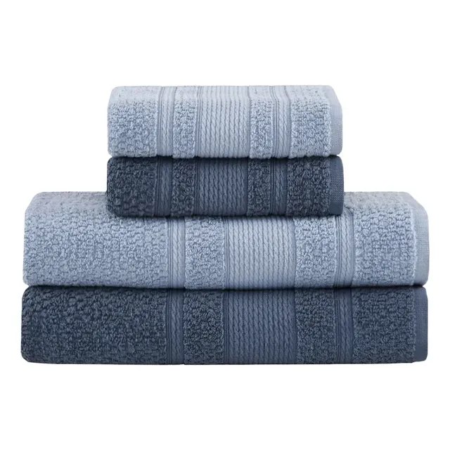 Jogo De Toalhas Buddemeyer Bella Extra Soft Banho 4 Peças Azul Claro/azul Marinho