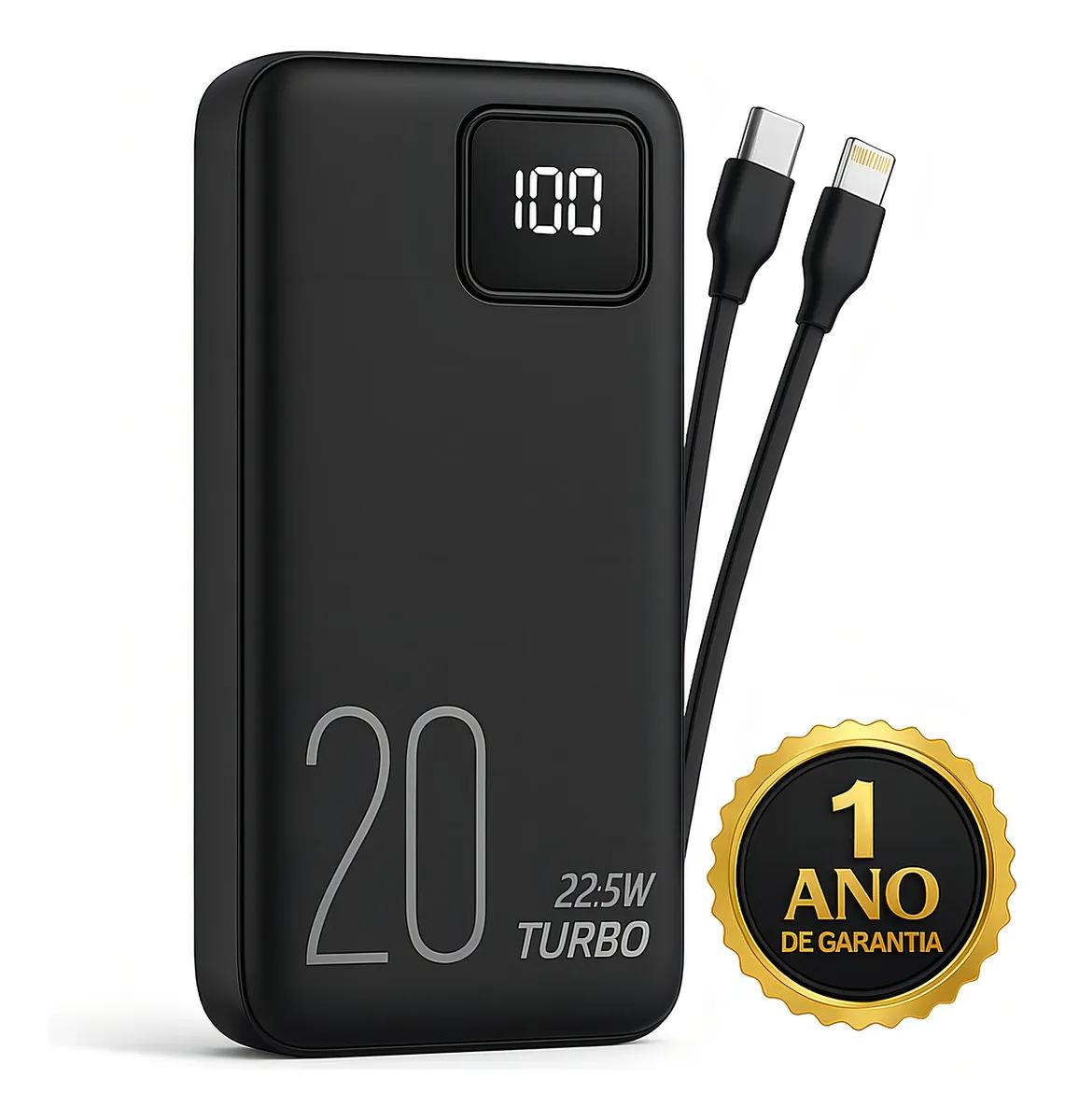 🔝 Carregador Portátil Power Bank Turbo 20000mah universal para iphone samsung motorlola xiaomi 20w Com Display Digital DTimp 🔝