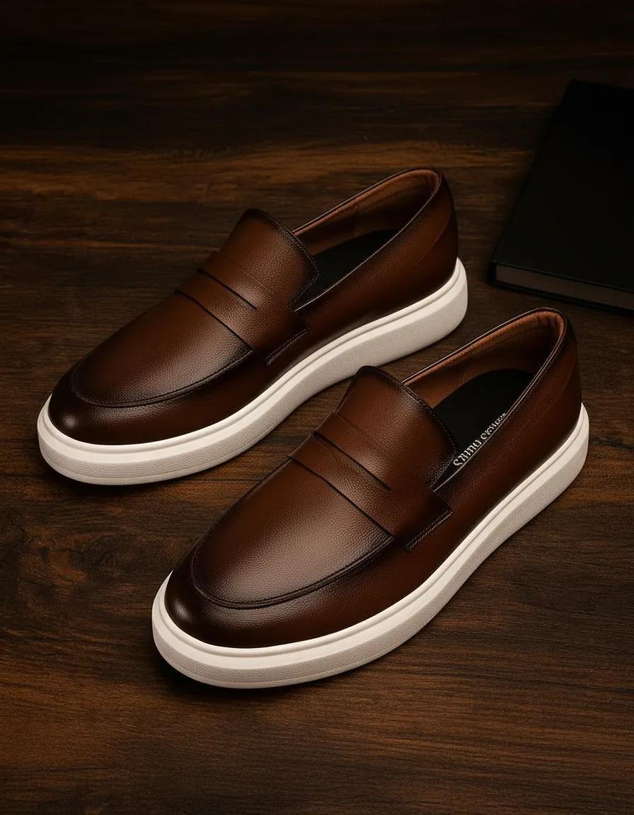 🔝 Sapato Loafer Masculino Mocassim Couro Casual Comfort Luxo 🔝