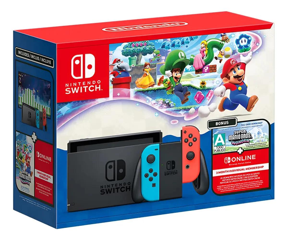 🔝 Bundle Nintendo Switch + Super Mario Bros. Wonder + 3 Meses De Assinatura Nintendo Switch Online 🔝