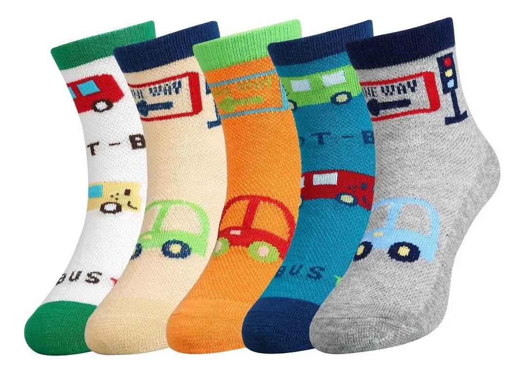 🔝 Kit 12 Pares Meia Infantil Cano Alto Masculina 0 A 10 Anos 🔝