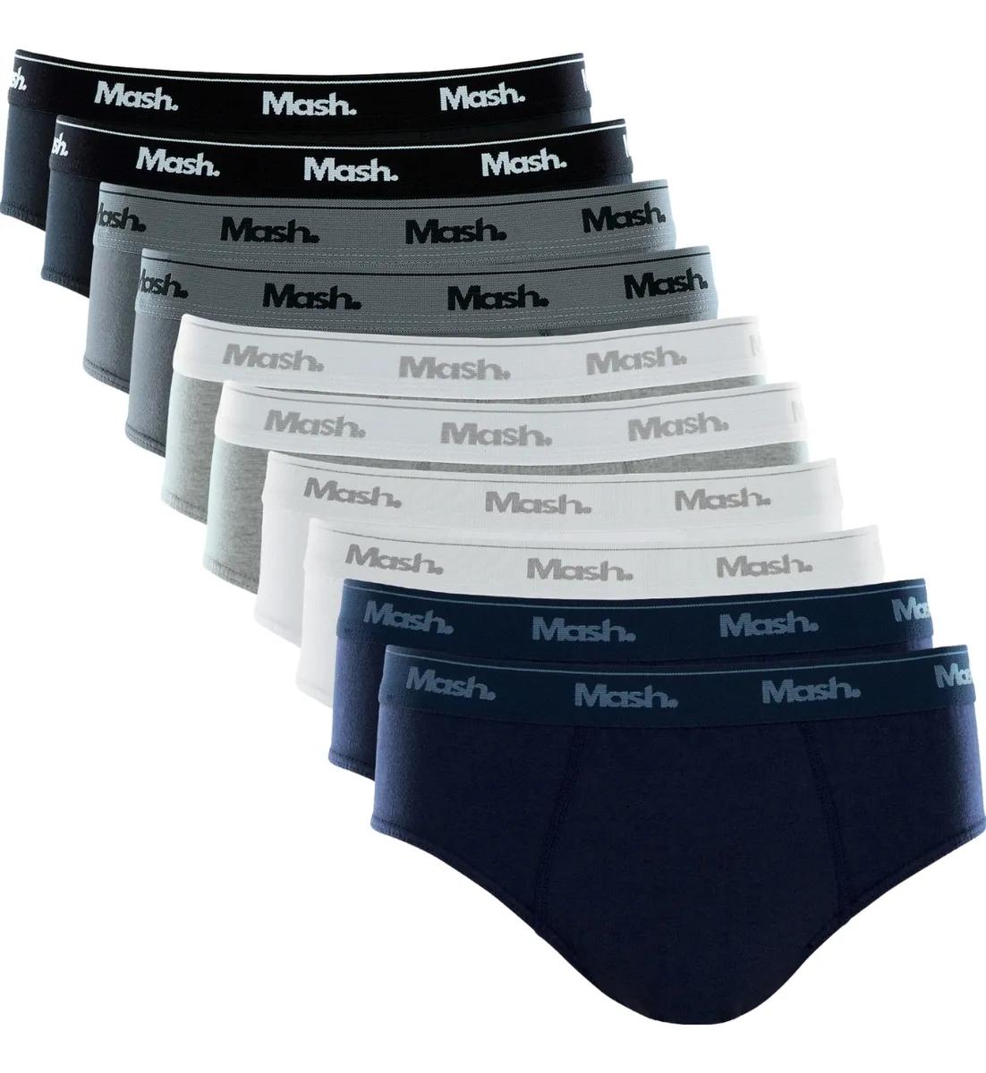 🔝 Kit Com 10 Cuecas Slip Mash Básica Masculina Algodão 🔝