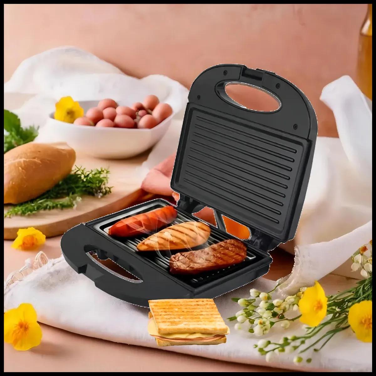 🔝 Sanduicheira Grill 2 Em 1 Kian Preta Elétrica 750w Cor Preto,Seu Mixto Quente Ultra Rápido, e Outros Petiscos 🔝