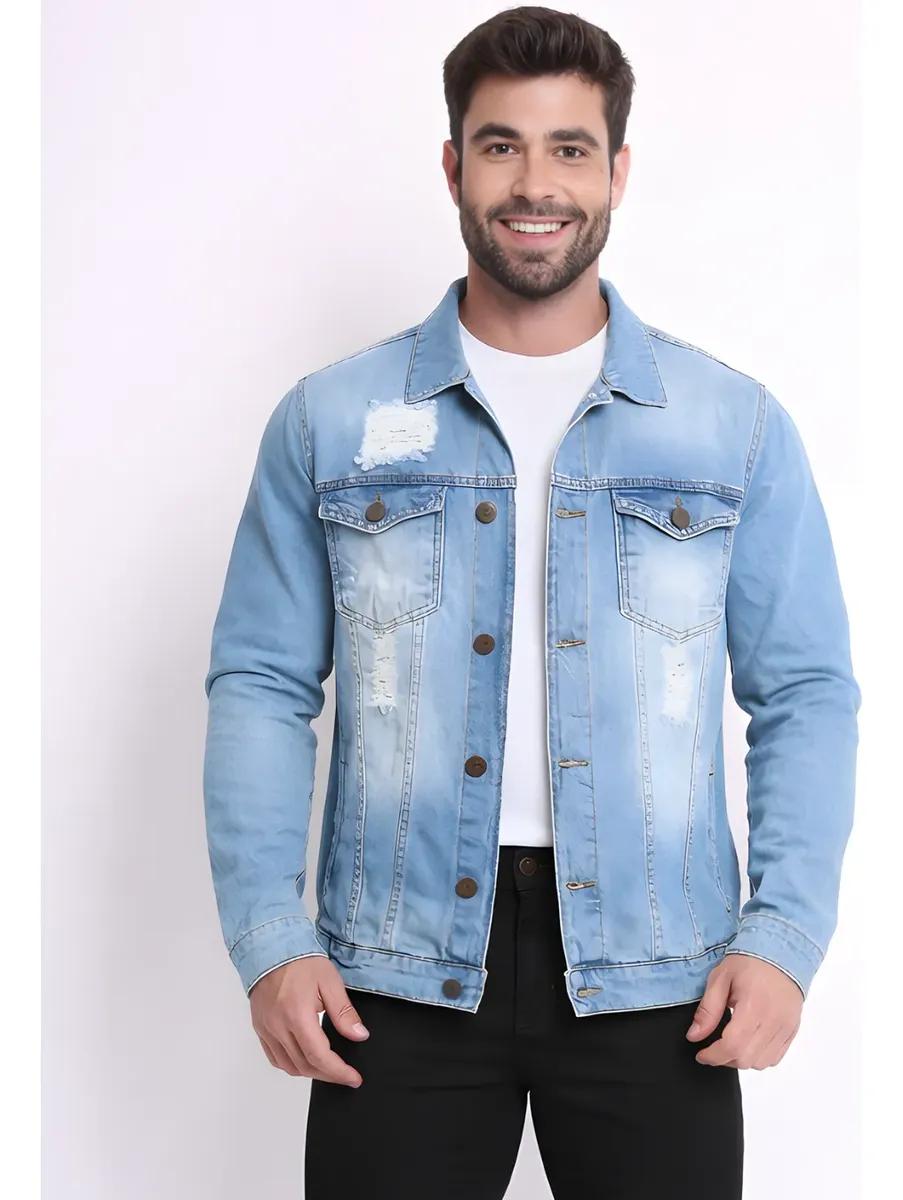 🔝 Jaqueta Masculina Jeans Sarja Slim Fit Coloridas Versátil 🔝