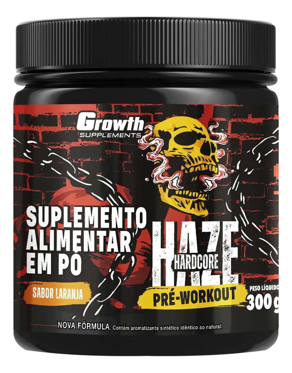🔝 Pré-treino Haze Hardcore 300g Growth Supplements - Laranja 🔝